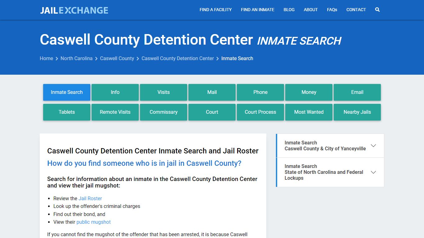 Caswell County Detention Center Inmate Search - Jail Exchange